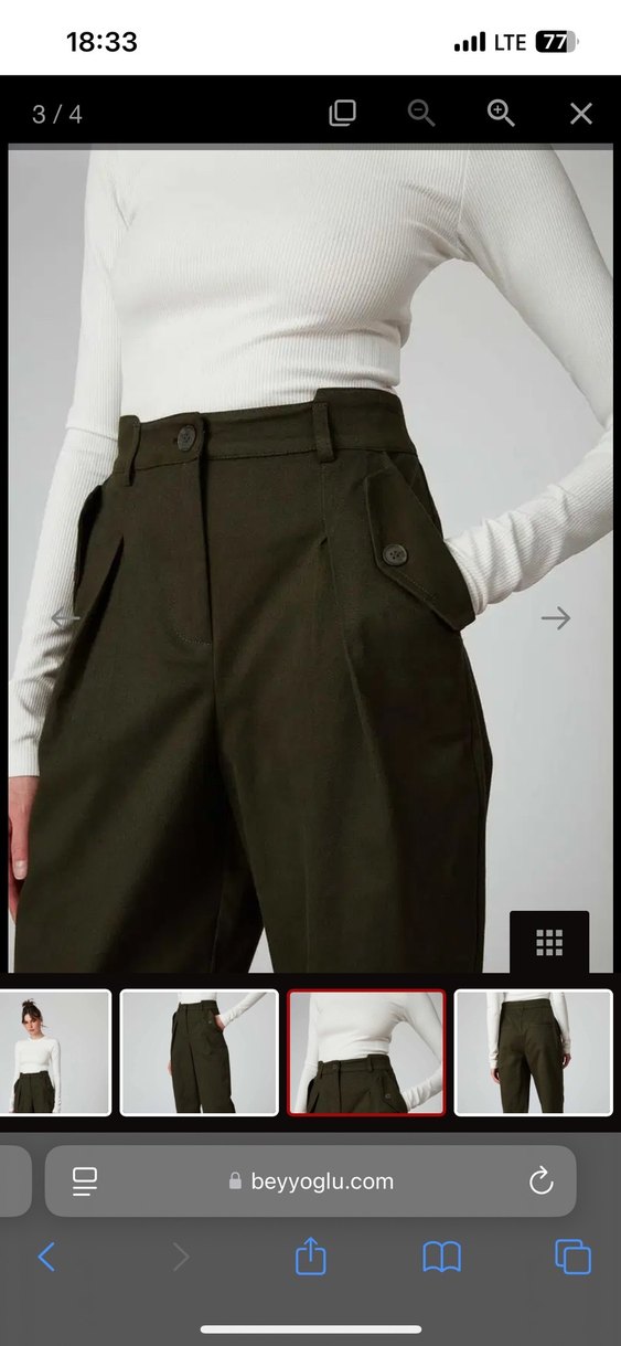 Kadın Haki Pantolon - Görsel 2