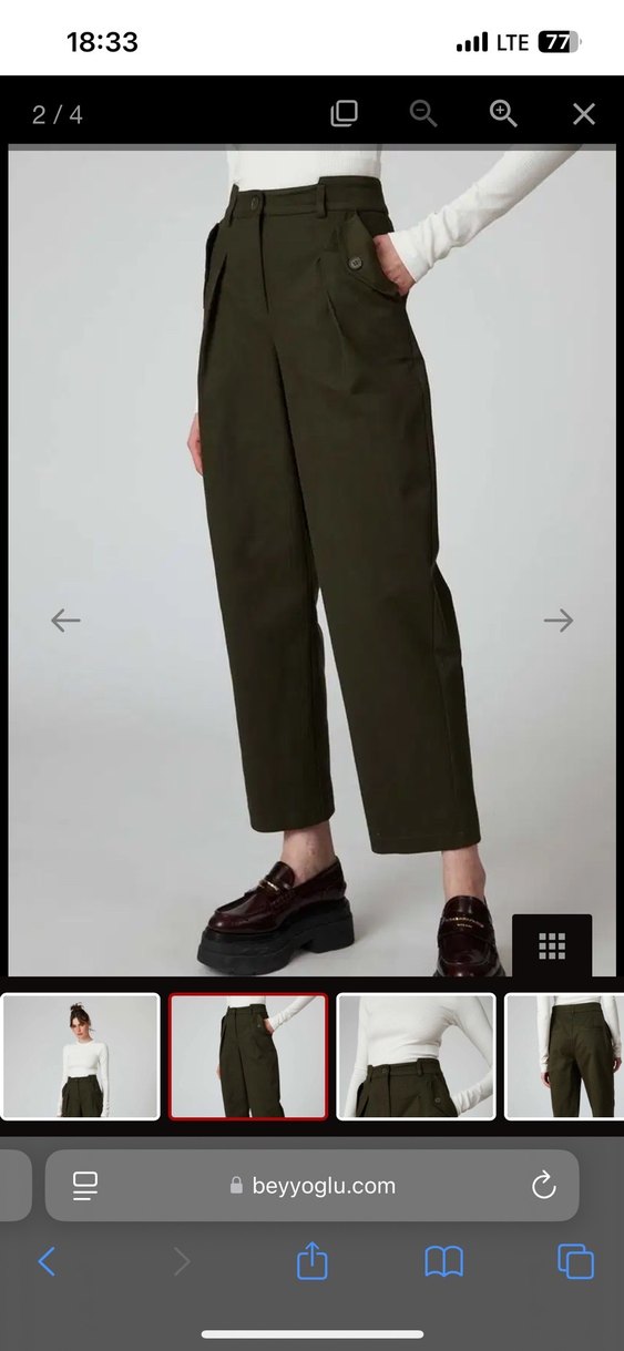 Kadın Haki Pantolon - Görsel 3
