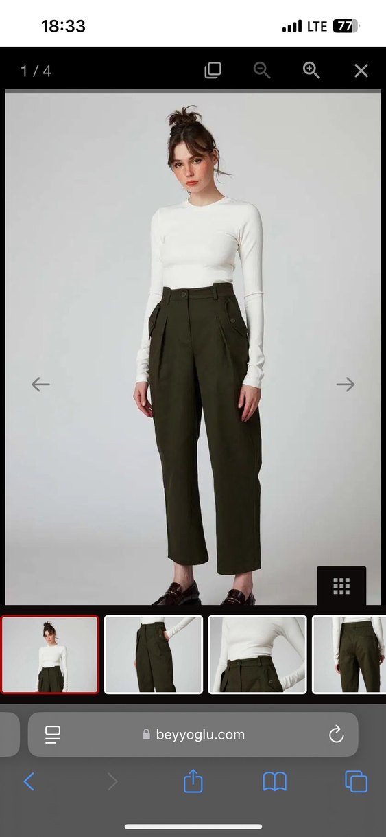 Kadın Haki Pantolon - Görsel 4