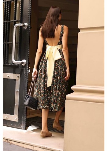 Çiçek Desenli Uzun Elbise - Görsel 3