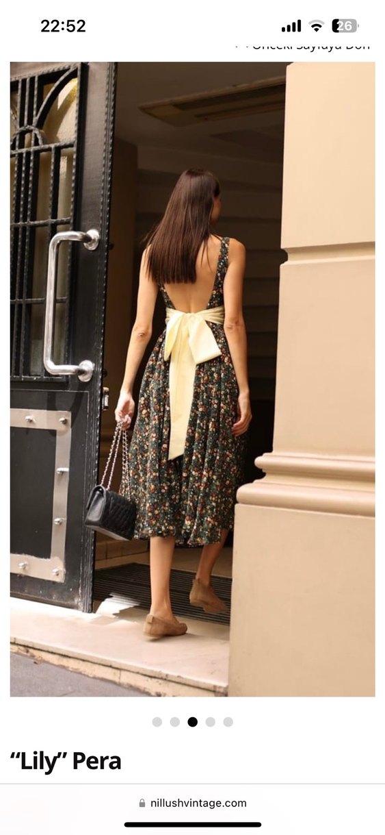 Çiçek Desenli Uzun Elbise - Görsel 3