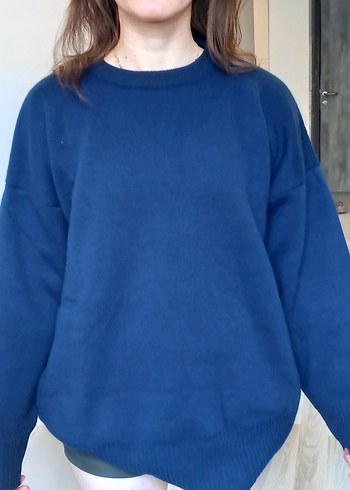 Kadın Lacivert Rahat Kesim Kazak - Görsel 3