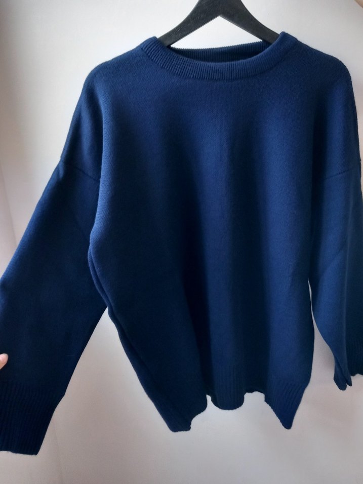 Kadın Lacivert Rahat Kesim Kazak - Görsel 2