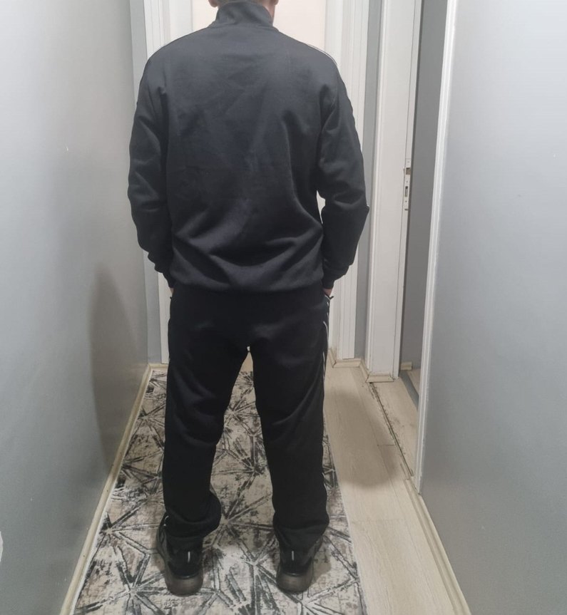 Siyah Fermuarlı Erkek Eşofman - Görsel 2