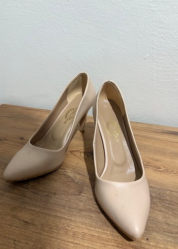 Bej Stiletto Topuklu Kadın Ayakkabı - Görsel 2