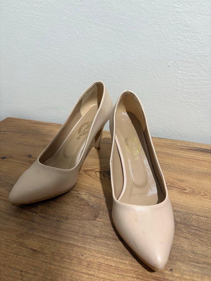 Bej Stiletto Topuklu Kadın Ayakkabı - Görsel 2