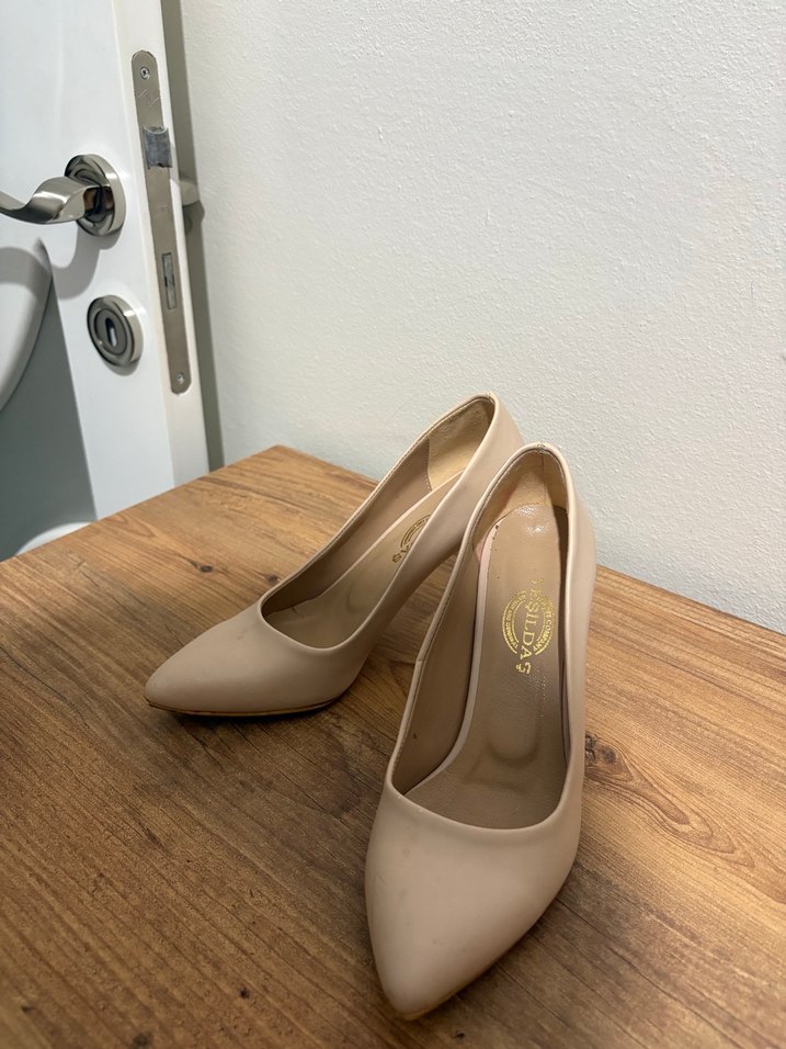 Bej Stiletto Topuklu Kadın Ayakkabı - Görsel 3