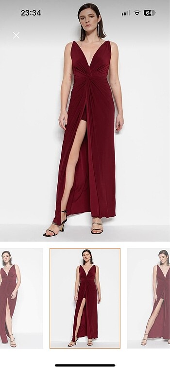 Trendyol & Milla Bordo uzun abiye elbise