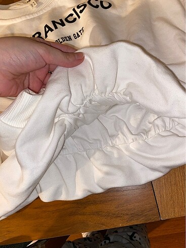 xl Beden beli kendinden lastikli yazılı sweatshirt koton