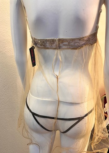 Fabrika Bej Strappy Mini Bohem Gecelik