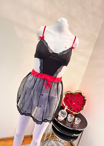 universal Beden siyah Renk Siyah Gotik Midi Strappy Kadın Pijama Takımı