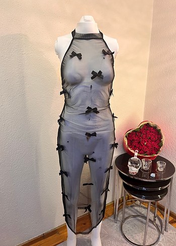 universal Beden Gri Strappy Avant-Garde Midi Elbise