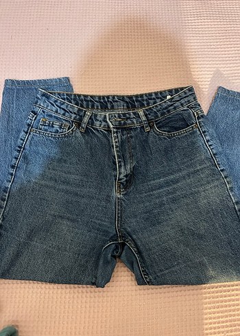 Kadın Gri Mavi Salaş Denim Pantolon - Görsel 3