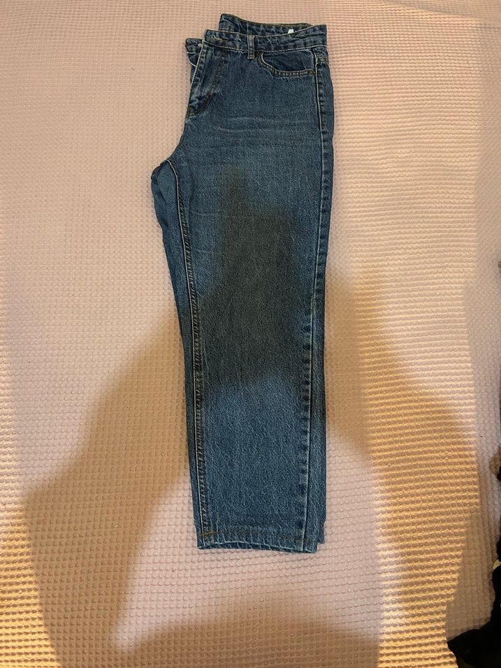 Kadın Gri Mavi Salaş Denim Pantolon - Görsel 2