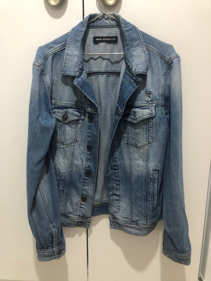 Mavi Düğmeli Kadın Kot Ceket - Görsel 2