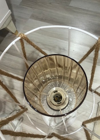 Beyaz İpli Metal Abajur Seti - Görsel 5