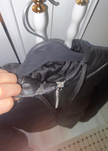 Kadın Siyah Deri mont - Görsel 6