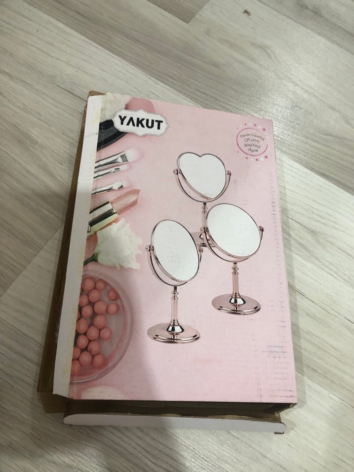 Bej Ahşap Çerçeveli Masa Aynası - Görsel 5