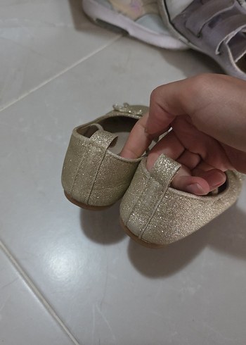 Kız Çocuk Parlak Bej Babet Ayakkabı - Görsel 3