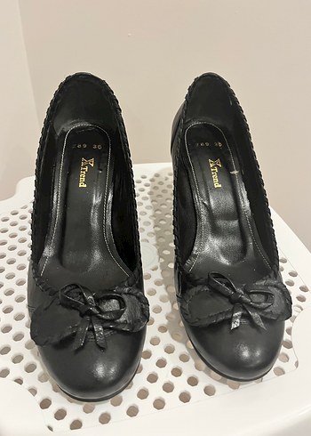 Tokalı Siyah Kadın Topuklu Stiletto %100 Gerçek Deri - Görsel 3