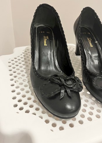 Tokalı Siyah Kadın Topuklu Stiletto %100 Gerçek Deri - Görsel 5