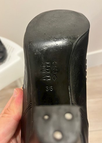 Tokalı Siyah Kadın Topuklu Stiletto %100 Gerçek Deri - Görsel 6