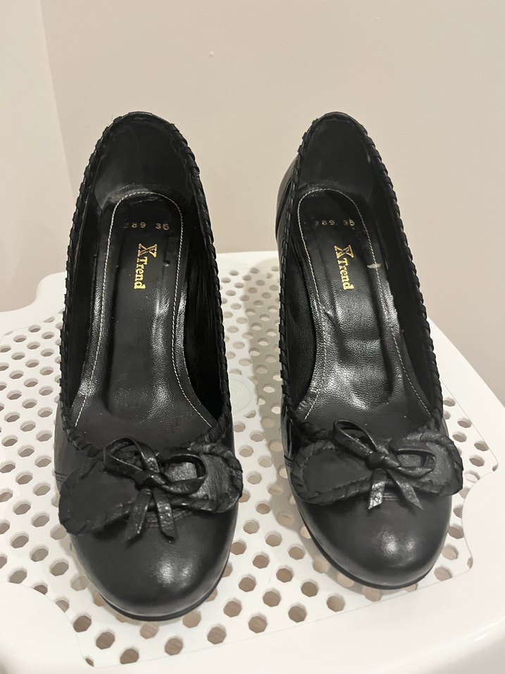 Tokalı Siyah Kadın Topuklu Stiletto %100 Gerçek Deri - Görsel 3