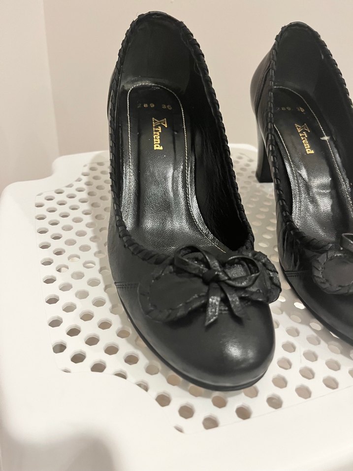 Tokalı Siyah Kadın Topuklu Stiletto %100 Gerçek Deri - Görsel 5