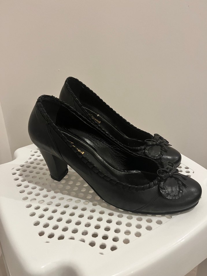 Tokalı Siyah Kadın Topuklu Stiletto %100 Gerçek Deri - Görsel 4