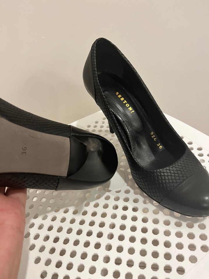 Siyah Yılan Desenli Stiletto Topuklu Kadın Ayakkabı - Görsel 3