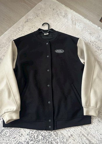 Düğmeli Siyah-Beyaz Oversize Erkek Ceket - Görsel 2