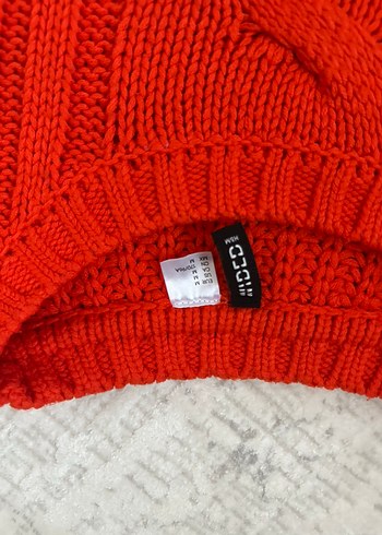 Turuncu Örgü Kadın Triko Kazak - Görsel 2