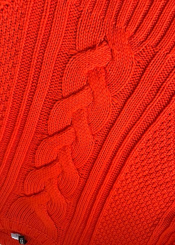 Turuncu Örgü Kadın Triko Kazak - Görsel 3