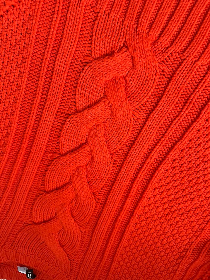 Turuncu Örgü Kadın Triko Kazak - Görsel 3