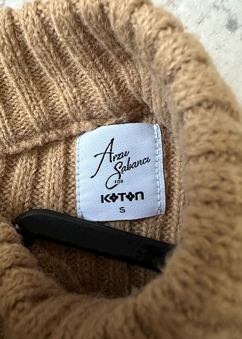 Bej Örgü Kadın Boğazlı sırt dekolteli Kazak - Görsel 2