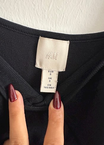 H&M Siyah Midi Askılı Elbise - Görsel 5
