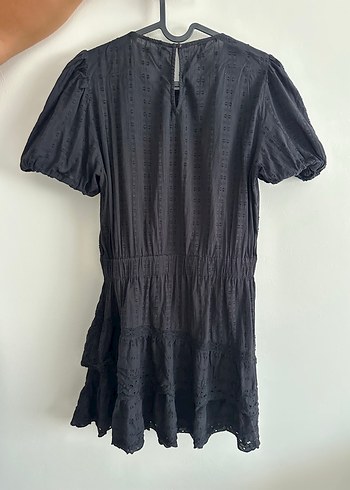 Nakışlı Siyah Mini Kadın Elbise - Görsel 5