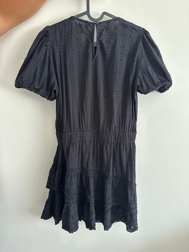 Nakışlı Siyah Mini Kadın Elbise - Görsel 5