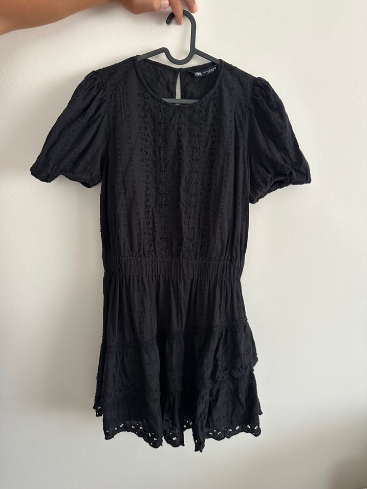 Nakışlı Siyah Mini Kadın Elbise - Görsel 2