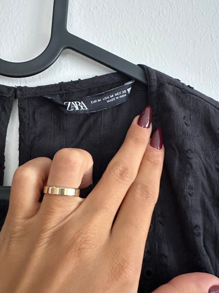 Nakışlı Siyah Mini Kadın Elbise - Görsel 4