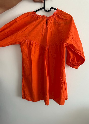 Turuncu Nakışlı Zara elbise - Görsel 2