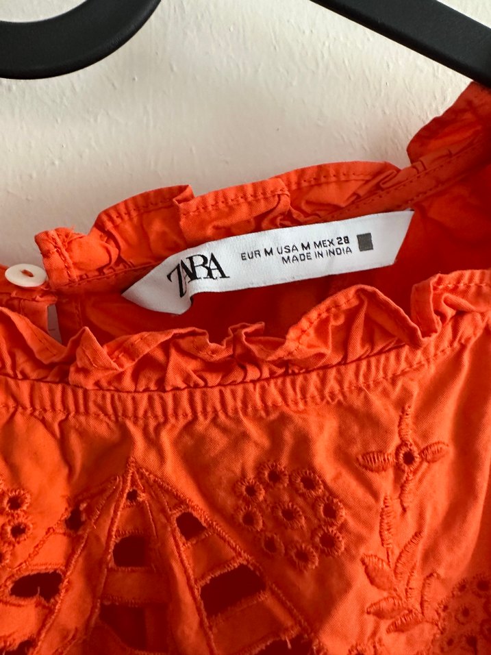 Turuncu Nakışlı Zara elbise - Görsel 3