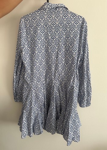 Uzun Kollu, Yakalı, Volanlı Mini Elbise - Görsel 5