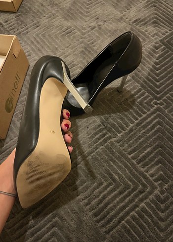 40 Beden siyah Renk Klasik Siyah Deri Stiletto Topuklu Ayakkabı
