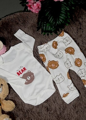 Bear Baskılı ikili Takım 