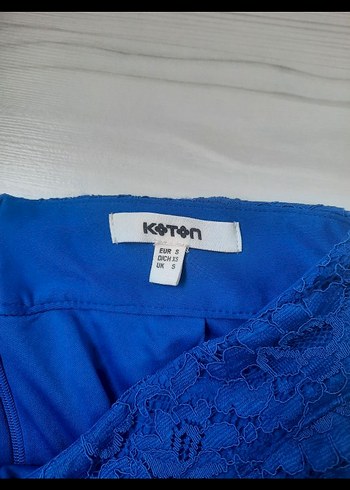 Dantel Detaylı Mavi Kadın Uzun Etek - Görsel 3