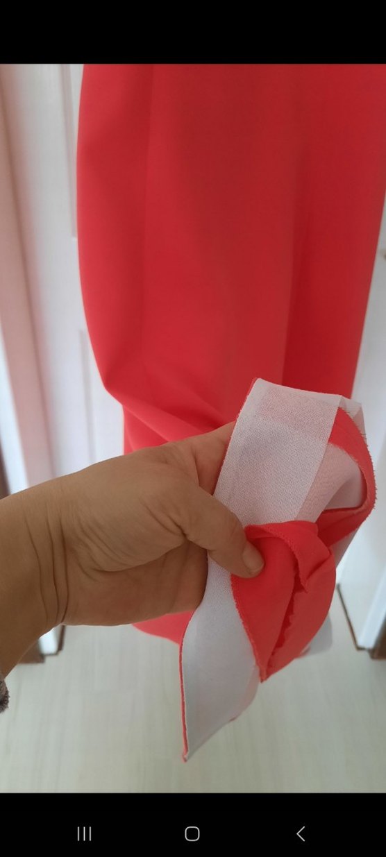 Kırmızı Drapeli Uzun Abiye Elbise - Görsel 5