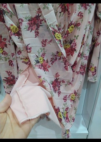 Pembe Pliseli Uzun tunik - Görsel 4