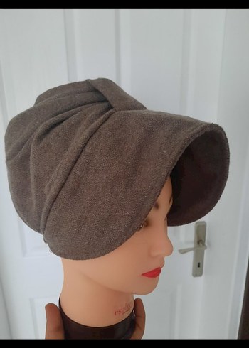 Bohem Tarz Kahverengi Keten Kadın Şapka - Görsel 2