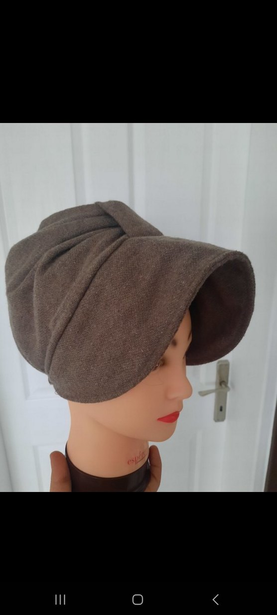 Bohem Tarz Kahverengi Keten Kadın Şapka - Görsel 2